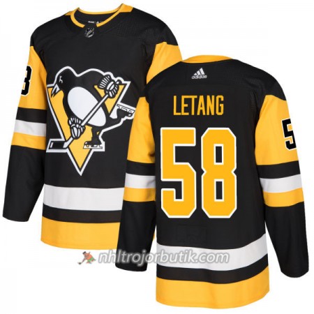 Män Ishockey Pittsburgh Penguins Tröja Kris Letang 58 Adidas 2017-2018 Svart Authentic